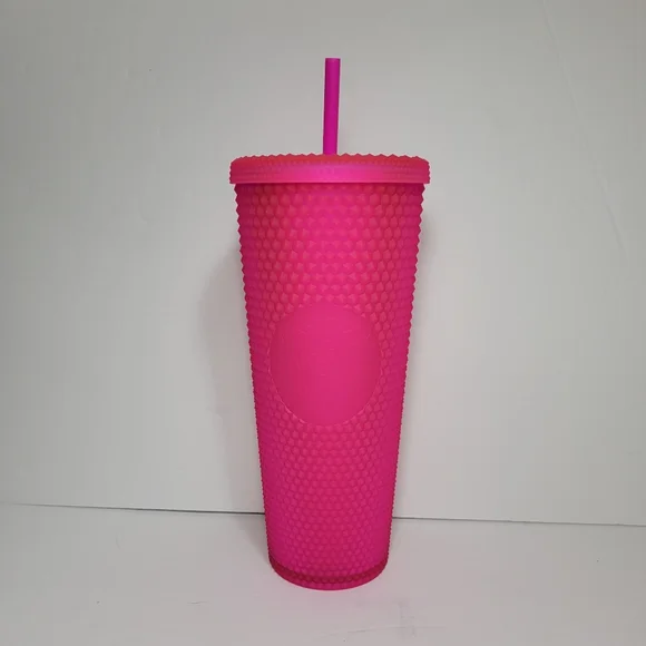 RARE hard to find Starbucks 2021 Venti Hot Pink Studded Tumbler - Picture 1 of 1